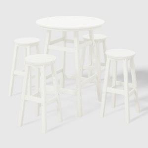 WestinTrends Malibu All Weather Hdpe Outdoor Patio Bar Height Dining Set (5-Piece) - 1 of 4