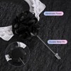 Unique Bargains Wedding Camellia Flower Groom Boutonnieres Lapel Pins for Men 1 Pc - 2 of 4