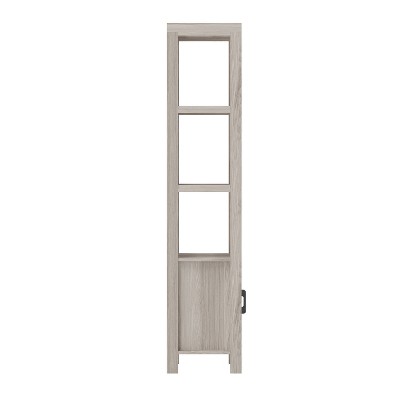 Martha Stewart 68" Gray Wood Shaker Bookcase with Storage Cabinet