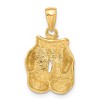 Black Bow Jewelry 14k Yellow Gold Small Polished Boxing Gloves Pendant - 3 of 4