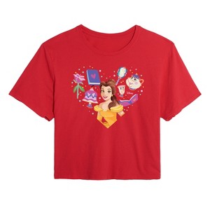 Women's - Disney Princess - Heart Belle Cropped Graphic T-Shirt - 1 of 3