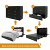 Keloyid Black MDF Frame Queen Murphy Bed Cabinet with Charging Station and Storage Drawer - 4 of 4