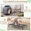 Munora Ventilated Pet House - Indoor/Outdoor Dog House with Waterproof Canopy, Elevated Design & Mesh Mat (Black & Grey, S/M Sizes) - 3 of 4