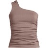 Lands' End Women's Chlorine Resistant Shine Shirred One Shoulder Tankini Swimsuit Top - 3 of 4