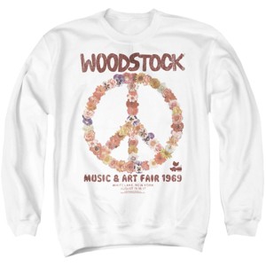 Men's Woodstock Floral Peace Crewneck Sweatshirt - 1 of 4