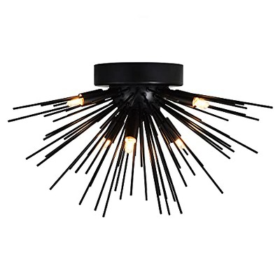 CWI Lighting Savannah 6 Light Flush Mount With Black Finish