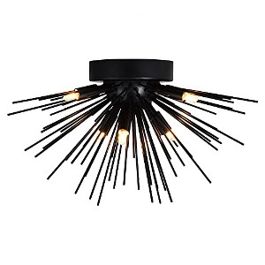 CWI Lighting Savannah 6 Light Flush Mount With Black Finish - 1 of 4