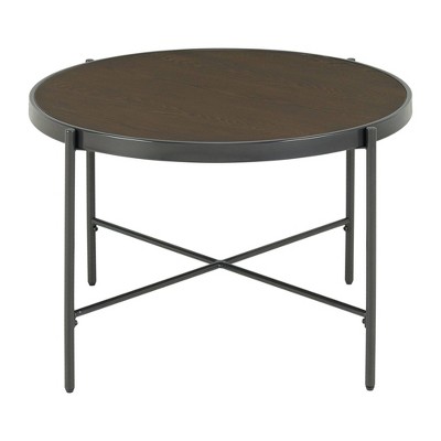 Carlo Round Coffee Table with Wooden Top Brown - Picket House Furnishings