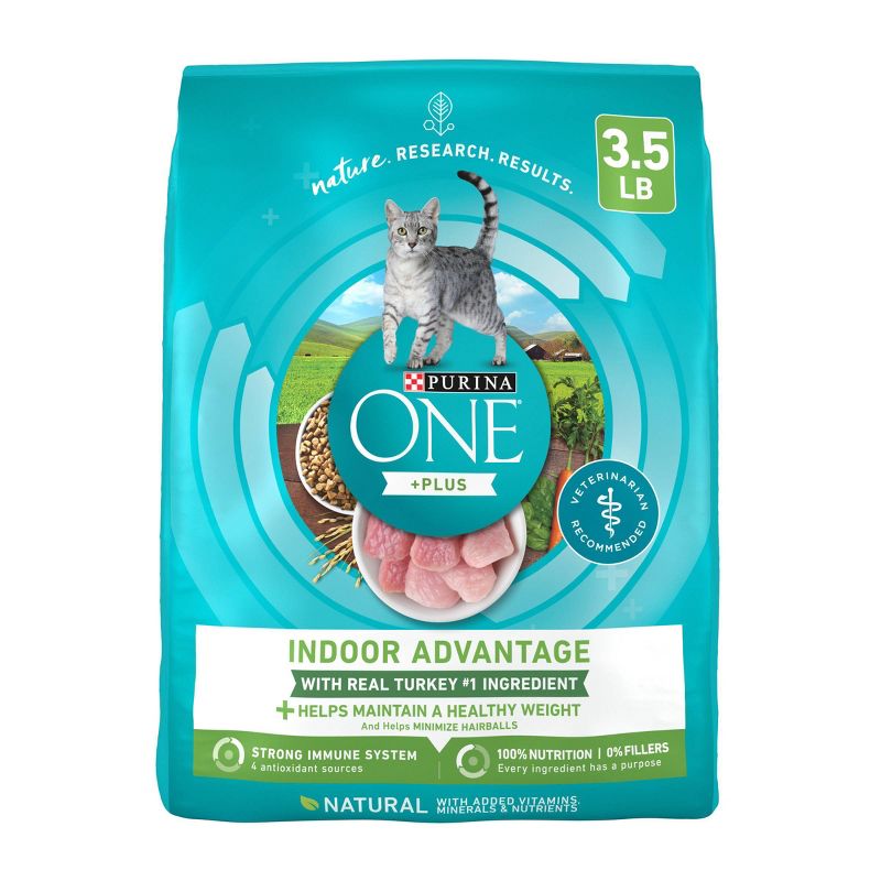Purina ONE Indoor Advantage Natural Dry Cat Food with Turkey for Indoor Cats, 1 of 12