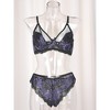 Agnes Orinda Women Plus Size Underwire Floral Lace Mesh Push-Up 2-Hook Lace Trim Bra and Panty Set - 2 of 4