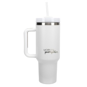 Elanze Designs Mornin' Pumpkin Fall Harvest Season 40 oz. Stainless Steel, Large Water Bottle Coffee Mug, Spill & Leak Resistant, Thermal Travel - 1 of 1