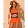 Elerevyo Women's Contrast Color High Waisted Scoop Neck Swimsuit Bathing Suit 2 Pcs - 4 of 4
