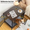 Aivituvin Dog Crate Furniture with Casters|Side End Table with Tray| Cushion Included-AIR78/79 - 4 of 4