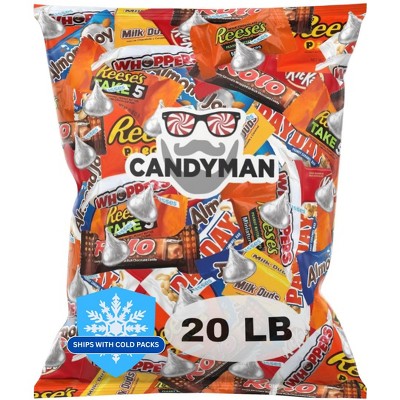 CANDYMAN 20 Pound Gift Box Mix of Chocolate, Individually Wrapped Assorted Bulk Candy Chocolates Variety Pack