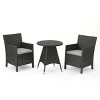 Christopher Knight Home Cypress Outdoor Wicker 3 Piece Round Bistro Set with Cushion - 2 of 4