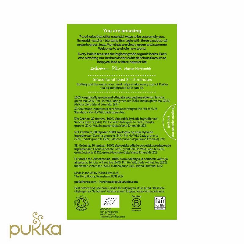 Pukka Supreme Matcha Green Organic Tea Bags - 20ct, 4 of 9