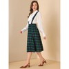 INSPIRE CHIC Women's Vintage Plaid A-Line Tartan Suspender Midi Skirt - 3 of 4