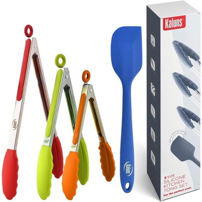 5 Pack Silicone Kitchen Cooking Tongs Set 7-Inch Mini Heavy Duty Stain –  Maya Collections LLC