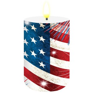 Briarwood Lane Everyday Flameless Candle 6x3 Stars and Stripes Flameless Candle with Timer for Everyday - 1 of 4