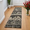 Ivory Gray and Black Wool Geometric Hand Knotted Area Rug - 2 of 4