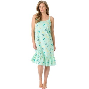 Dreams & Co. Plus Size Sleeveless Knit Chemise Sleepshirt - 1 of 4