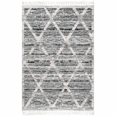 Nuloom Suri Soft Diamond Trellis Textured Indoor Area Rug, 4' x 6', Gray