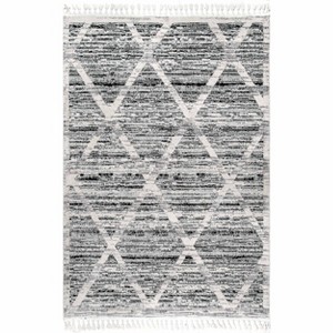 Nuloom Suri Soft Diamond Trellis Textured Indoor Area Rug, 4' x 6', Gray - 1 of 4