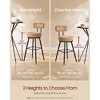 Set of 2 Modern Swivel Bar Stools with Boucle Fabric, 360° Rotation and Wide Seat, 25.4" Counter Height Stools with Backrest - 3 of 4