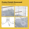 58" Wrought Iron Bird Cage with Rolling Stand - Easy-Clean Tray, Spacious Flight Area for Cockatiels, Parakeets & Finches with Stainless Bowls - 4 of 4