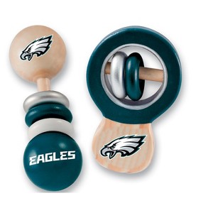 BabyFanatic NFL Philadelphia Eagles Baby Rattle Toy Set - 2 Pack, Infant Growth & Development - 1 of 4