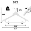 BP4U 12 Pack Premium Wooden Suit Hangers with Adjustable Clips, Solid Wood Skirt & Pant Hangers with 360° Swivel Hook, Space-Saving Design - 3 of 4