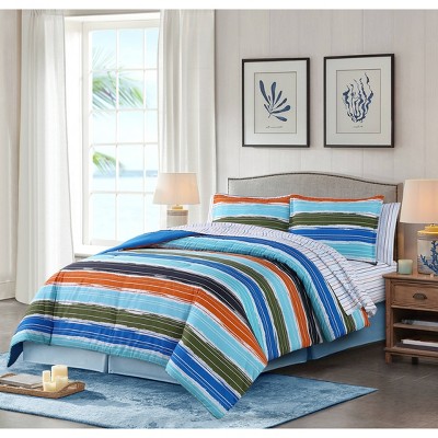 Twin/Twin XL Horizon Stripe Reversible Comforter & Sham Set - Ocean Pacific