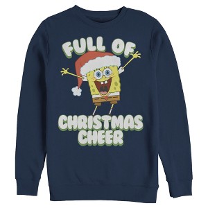Men's SpongeBob SquarePants Christmas Full of Cheer Sweatshirt - 1 of 3