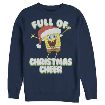 Men's SpongeBob SquarePants Full of Christmas Cheer  Sweatshirt - Navy Blue - X Large