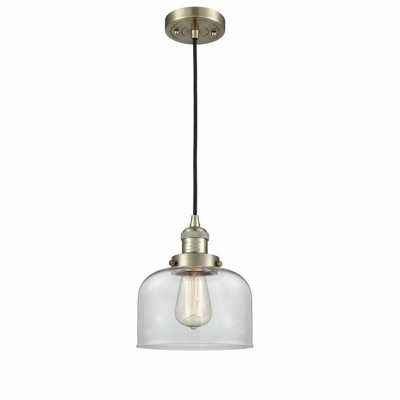 Bell - 1 Light Cord Hung Mini Pendant In Industrial Style-10 Inches Tall and 8 Inches Wide