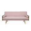 Adelaide Mid-Century Modern Tufted Sofa with Rolled Accent Pillows, Gold-Tipped Rubberwood Legs & Diamond Stitching - 3 of 4