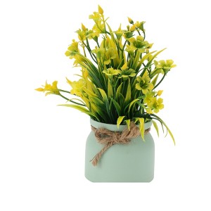 Unique Bargains Artificial Plants Spring Grass with Morning Glory Plastic 3.07"x3.07"x7.48" 1 Pc - 1 of 4