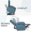 ELJGET Power Lift Recliner Chair for Elderly with Massage and Heat, Electric Reclining Chair w/Side Pockets & Massage Remote, Blue - 4 of 4