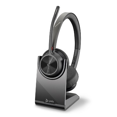 Poly Voyager 4320 UC Wireless Headset + Charge Stand (Plantronics) - Headphones w/ Mic - Connect to PC / Mac via USB-C Bluetooth Adapter, Cell Phone via Bluetooth-Works w/ Teams (Certified), Zoom & More