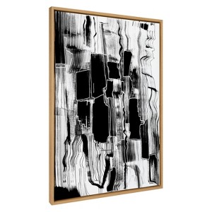 Kate & Laurel All Things Decor 31.5"x41.5" Sylvie Be Bold Framed Canvas Wall Art by Leah Nadeau Black and White Abstract Wall Ar - 1 of 4