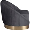 Meridian Furniture,Shelly Grey Velvet Chair - 3 of 4