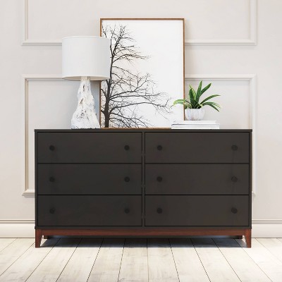 Prepac Nordik 6 Drawer Bedroom Dresser Black/Cherry