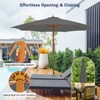 Tangkula 10FT Wooden Market Table Umbrella Pulley Sunshade Canopy w/8 Bamboo Ribs - 3 of 4