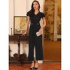 INSPIRE CHIC Women's Ruffled Short Sleeve V Neck Dressy Wide Leg Pants Jumpsuits - 3 of 4