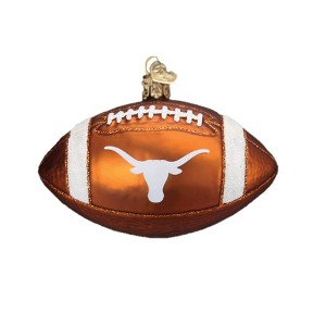 Old World Christmas Blown Glass Ornament for Christmas Tree, NCAA Texas Longhorns Football - 1 of 3