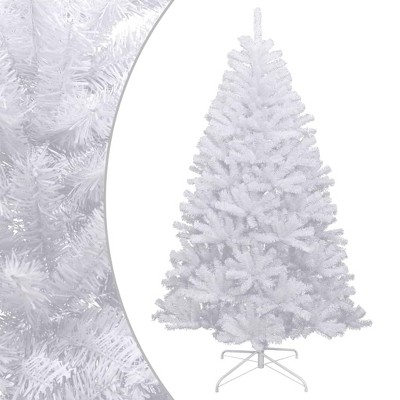 vidaXL Flocked Artificial Christmas Tree with Hinged Design, Lifelike PVC Tips, Sturdy Metal Stand - Reusable
