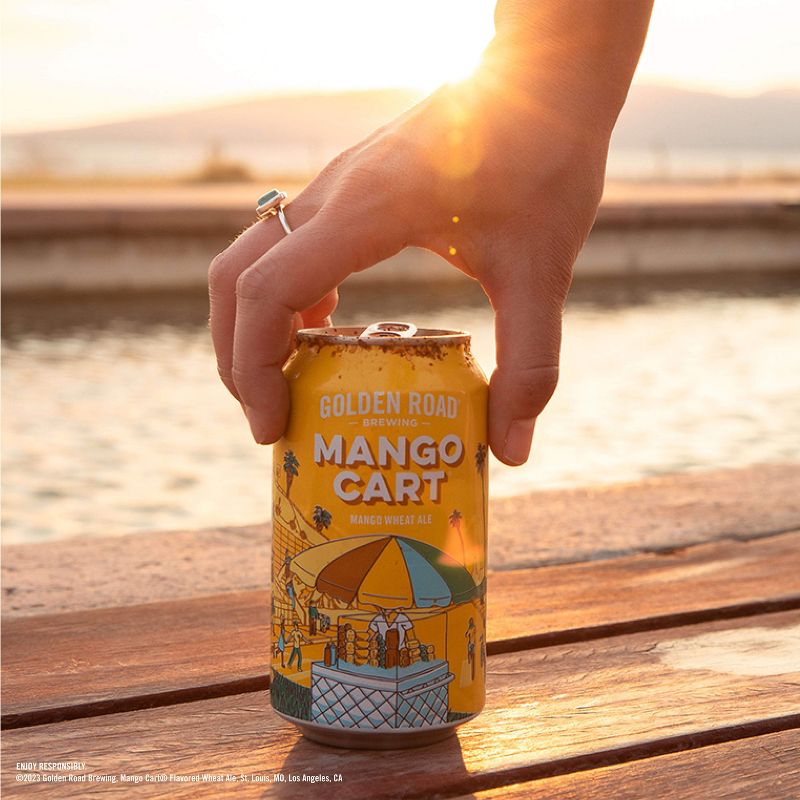 Golden Road Mango Cart Wheat Ale Beer - 6pk/12 fl oz Cans, 6 of 13