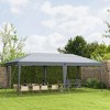 Resenkos Patio Garden Pergola, Pergola Canopy,10' x 20' Pop Up Canopy Tent with Carry Bag, for Catering, Events, Wedding, Backyard BBQ, Gray - 3 of 4