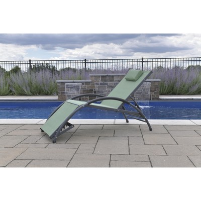 Olive Grove Aluminum Chaise Lounger with Cushions and Arms