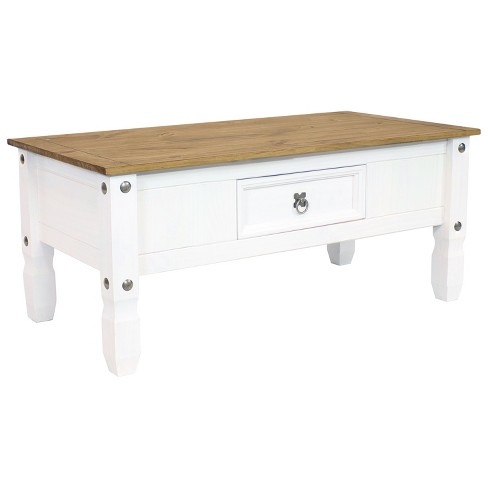 Sunnydaze Indoor Coffee Table With Drawer Solid Pine